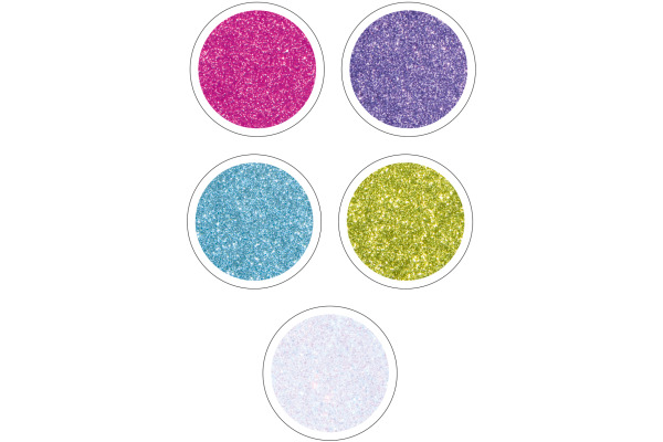 FOLIA Moosgummi 20x29cm 231909 Magic Glitter, ass. 5 Blatt