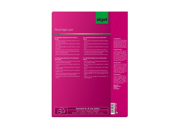 SIGEL Farblaser-Papier A4 LP142 170g,glossy, weiss 100 Blatt