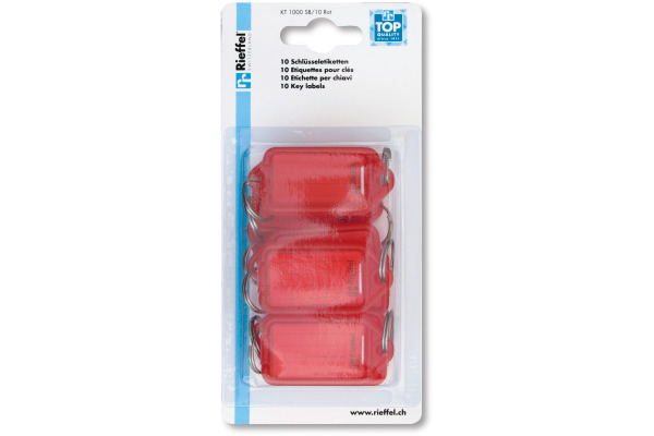 RIEFFEL Schlüsseletiketten 38x22mm A15828 rot 10 Stück