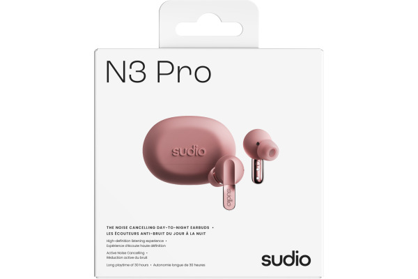 SUDIO Noise Cancelling Earbuds N3PROPNK N3 Pro Pink, Wireless