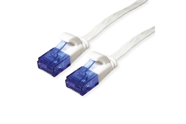 VALUE Patchkabel flach, CAT.6a UTP 21.99.206 White, halogenfrei 5m