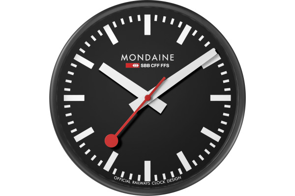 MONDAINE Wanduhr 250mm A990.64SB schwarz/weiss