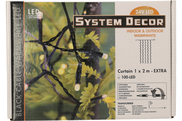 STARTRADI System Decor LED-Vorhang 1m 495-47 Extra, schwarz, 2m