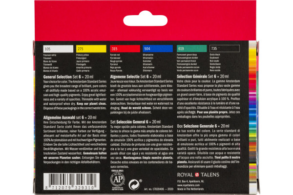 AMSTERDAM Standard Series Acryl Set 17820406 6x20ml
