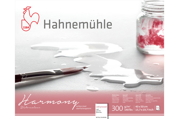 HAHNEMÜHL Aquarellblock Harmony 40x50cm 10628046 weiss matt, 300g 12 Blatt