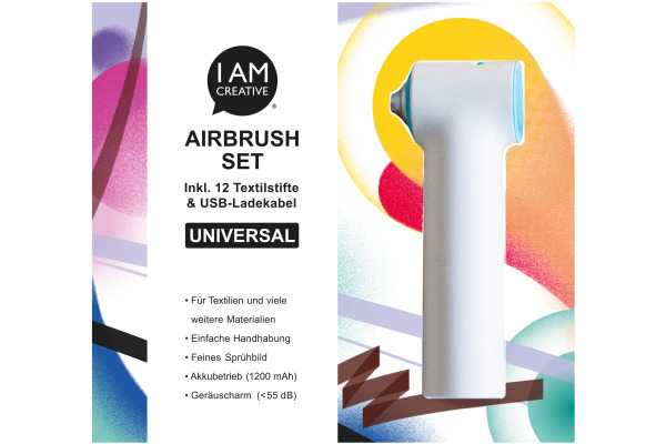 I AM CREA Air Brush Set 4011.25 mit 12 Textilstiften