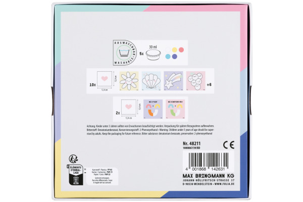 FOLIA Fingerfarben Sweet Rainbow 48211 5 Farben