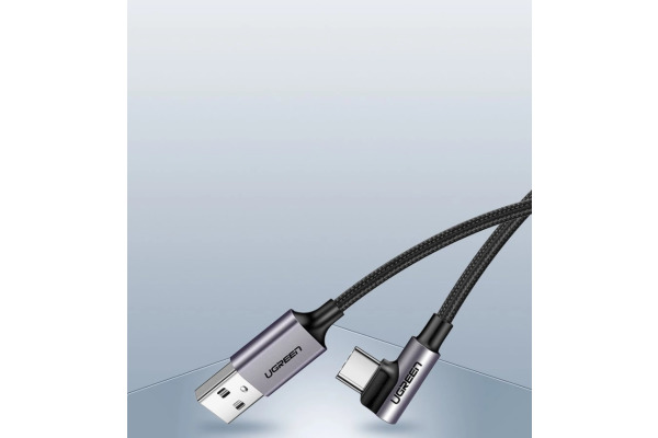 UGREEN USB-A to USB-C Cable 2m 50942 Right Angle, Space Gray