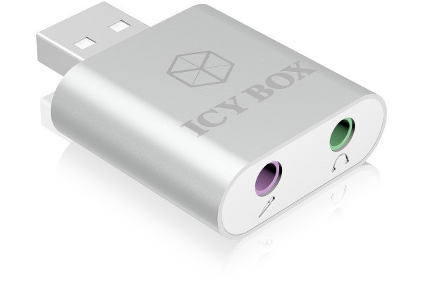 ICY BOX Head- & Microphone Adapter IBAC527 2x 3.5 mm jack to usb 2.0