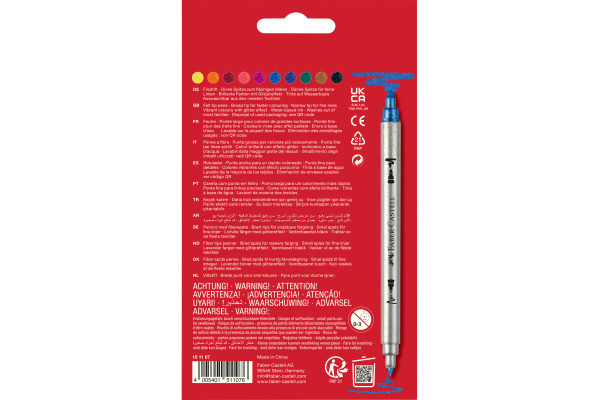 FABER-CA. Doppelfasermaler 1-3mm 151107 Glitzer 10 Stück