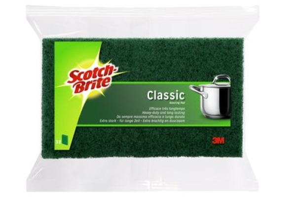 SCOTCH-BR Pfannenreiniger Scotch-Brite SBCLSP3 grün, 3 Stück