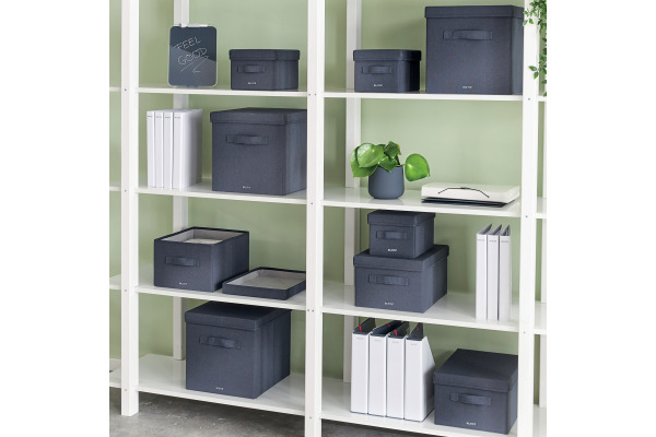 LEITZ Aufbewahrungsbox mit Deckel 61450089 samtgrau 2 Stk. 33x32.5x38cm