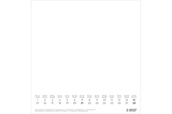 ALPHA EDI Bastelkalender 2027 161918 weiss 21x22cm