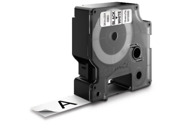 DYMO Schriftband D1 schwarz/weiss S0720830 Polyester, ablösba 19mm/7m