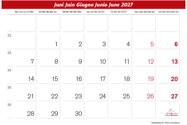CALENDARI Bildkalender 2027 36206011 Zentralschweiz ML 31.5x23cm