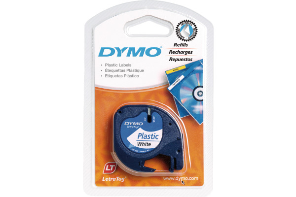 DYMO Schriftband LetraTag weiss S0721660 Plastik 12mmx4m