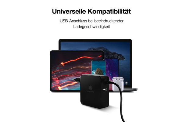 ICY BOX Wall charger for USB PD 3.0 IBPS101PD USB-C, USB-A Port, 90W