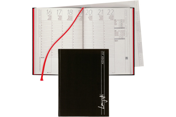 BIELLA Geschäftsagenda Longatti 2027 812720020 1W/2S schwarz ML 15x20cm