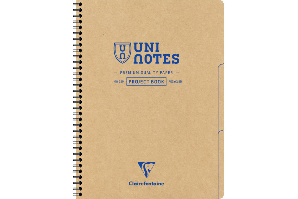 CLAIREFON Collegeblock Uni Notes A4+ 9862C braun, kariert 5mm 80 Blatt