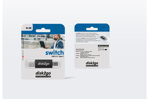 DISK2GO USB-Stick switch 16GB 30006591 Type-C USB 3.1 Type-A USB 3.0