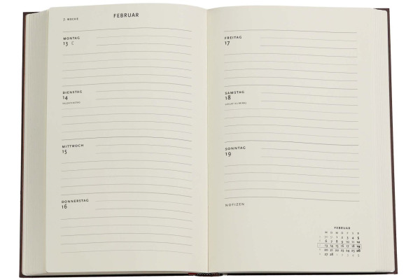 PAPERBLAN Agenda Anémone 2027 DF2064-7 1W/2S HOR Midi HC FR 13x18cm