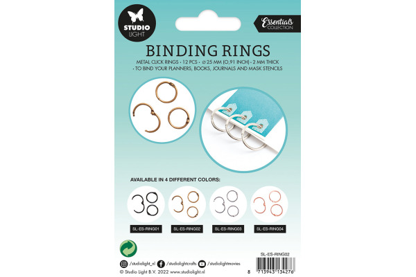 STUDIO LI Bindung Klickri. 2.3x2.3x0.3cm RING02 gold 12 Stück