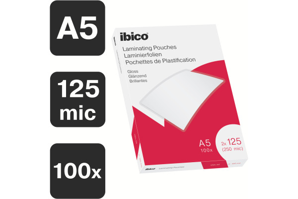 IBICO Laminiertasche A5 627315 glanz, 125my 100 Stk