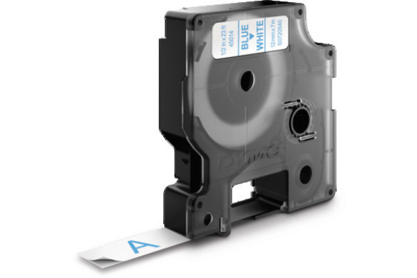 DYMO Schriftband D1 blau/weiss S0720540 Polyester, ablösbar 12mm/7m