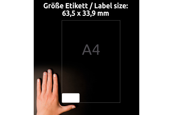 AVERY ZW. Adressetiketten 63,5x33,9mm L7159-100 weiss 2400 Stk./100 Blatt
