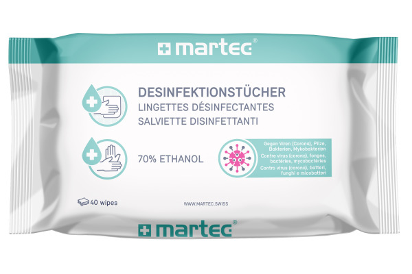MARTEC Desinfektionstücher 33087 Mit Aloe-Vera 40 Stk.