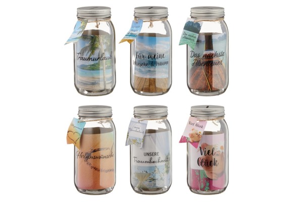 ROOST Spardose Einmachglas 10028755 7x17cm 6 ass.