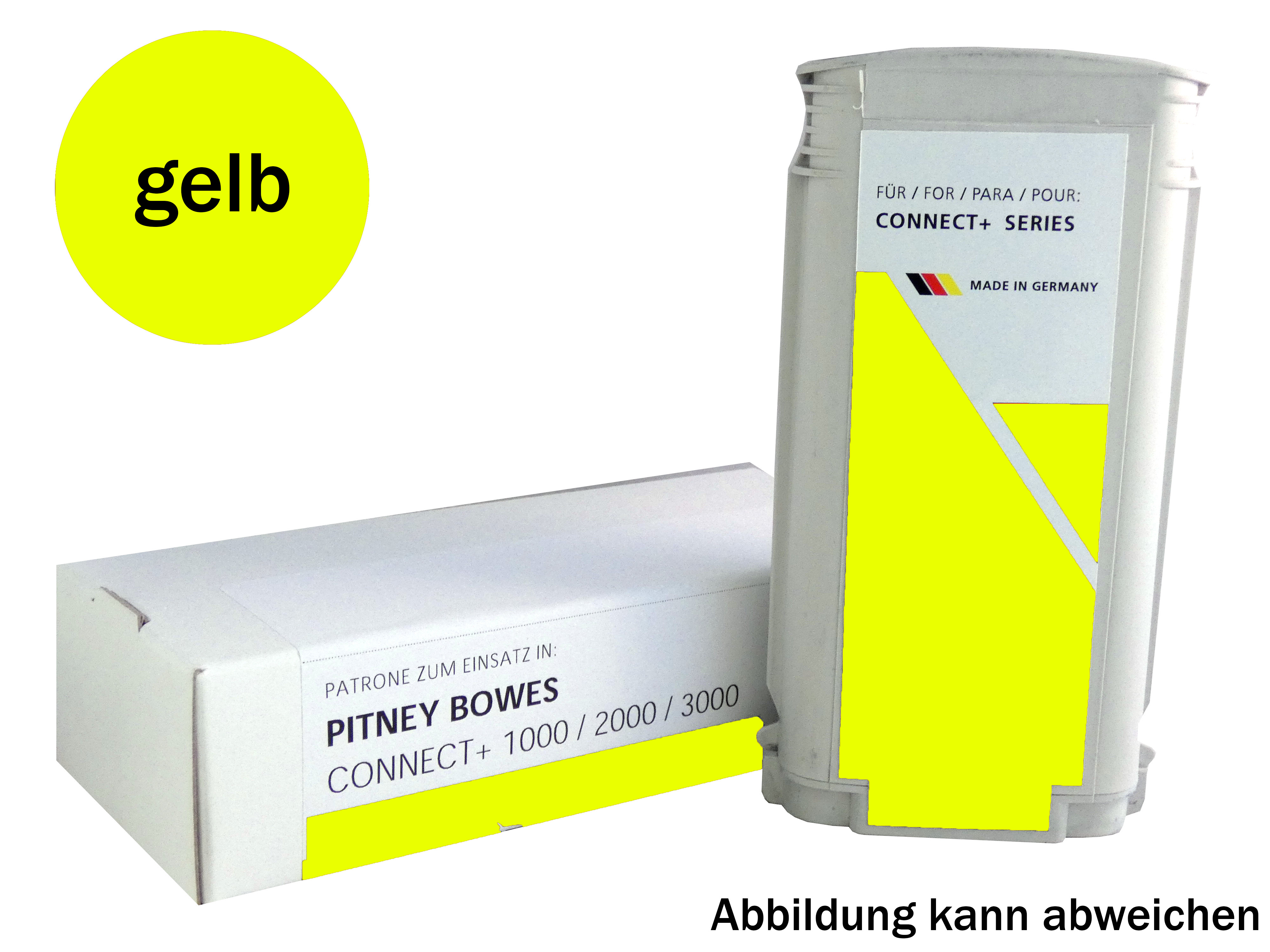 Frankierpatrone komp. zu PitneyBowes Connect+/Send Pro P 7'000 Seiten, gelb (28ml)