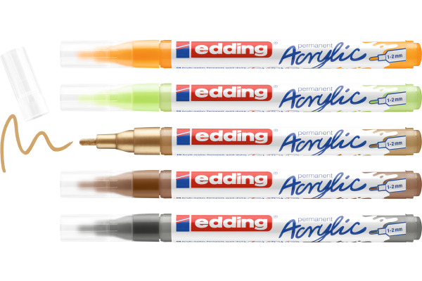 EDDING Acrylmarker 5300 1-2mm 4-5300-5S Nature Set 5 Stück