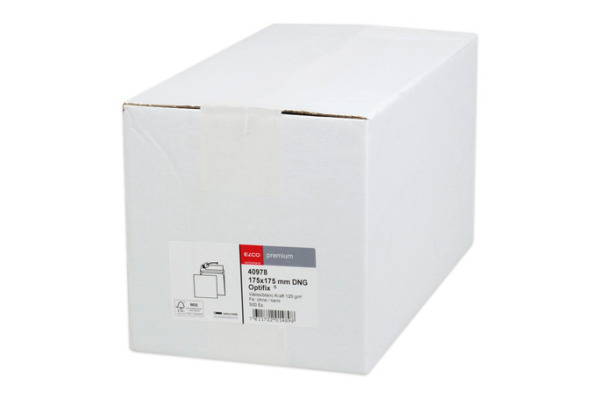 ELCO Couvert Premium 175x175/38mm 40978 120g, weiss, Klebung 500 Stk.