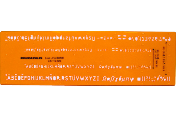 RUMOLD Fineliner-Schriftschablone 89200 Schrift 3,5 und 5 mm