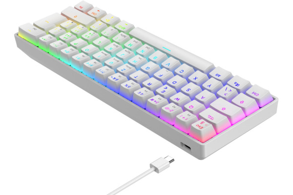 DELTACO Mechanical Keyboard DK470   GAM-175-W Hot-Swap,KTT Switches,White