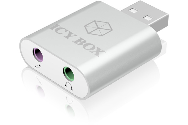 ICY BOX Head- & Microphone Adapter IBAC527 2x 3.5 mm jack to usb 2.0