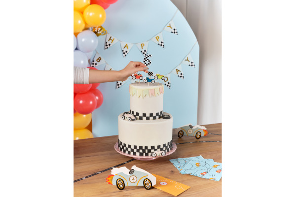 PARTYDECO Geburtstagskerzen SCS-18 Autos 5 Stück