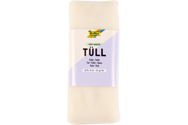 FOLIA Tüll-Stoff 3mx50cm 8000 weiss
