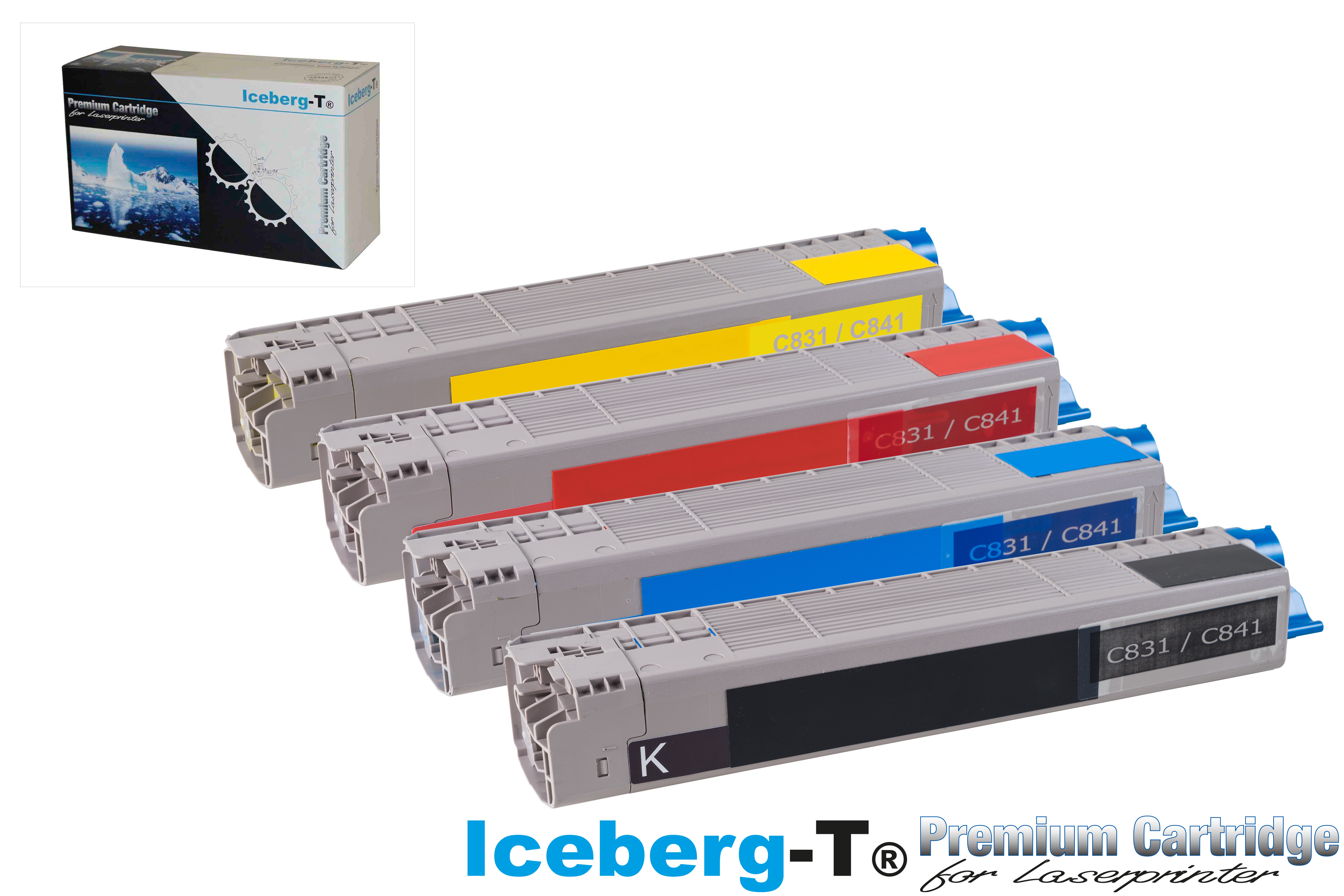 Iceberg-T Toner SET OKI C831 / C841 Set mit allen vier Farben