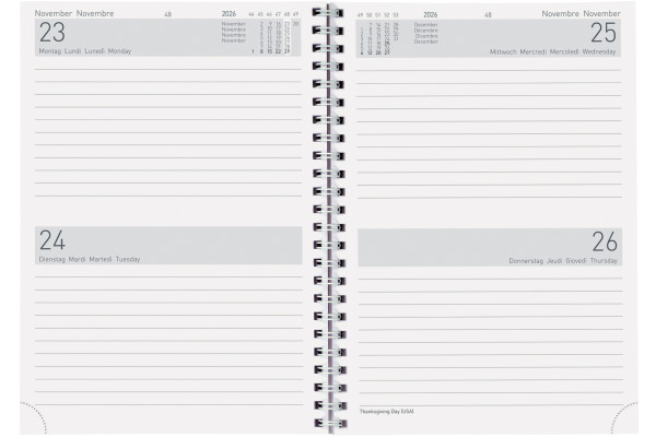 BIELLA GA Bi Jour Wire-O 2026 808520000 2T/1S Cylar ML 14.5x20.5cm