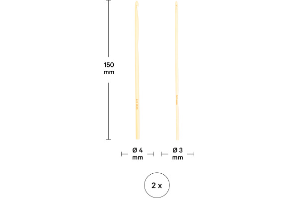 I AM CREA Häkelnadel Set 6201.13 4 & 3 mm 2 Stück