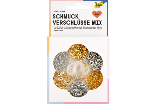 FOLIA Schmuckverschlüsse Mix 78703 silber/gold 961 Stück