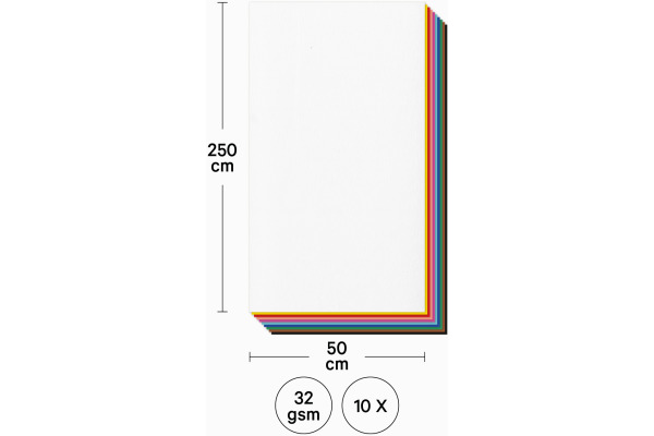 I AM CREA Krepppapierset 50x200cm 4071.00 assortiert 10 Stück
