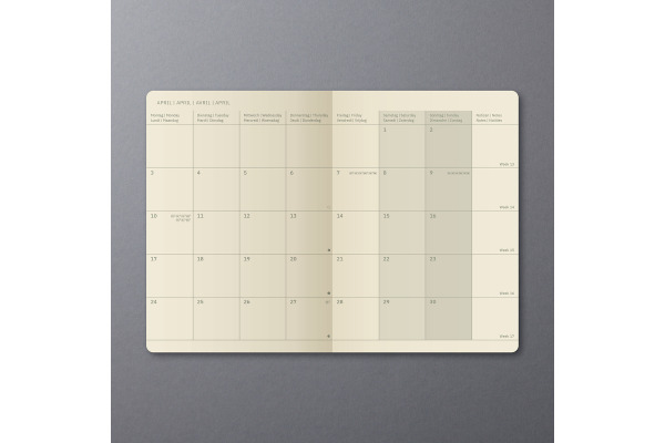 CONCEPTUM Monatskalender 2027 C2785 1M/2S schwarz 9.3x14cm