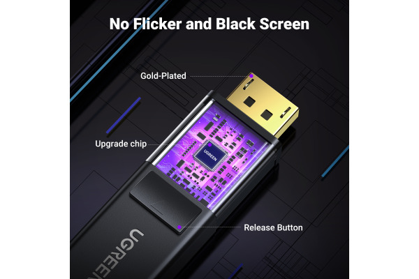 UGREEN Cable DP Male to HDMI Male 10239 1.5m, Black