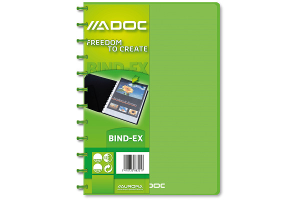 ADOC Sichtbuch PP transparent A4 5532.200 grün 30 Taschen