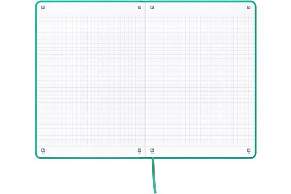 OXFORD Notizbuch Signature A5 40015494 türkis, kariert 5mm 80 Blatt