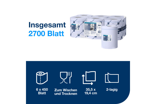 TORK Papierwischtücher M4 Reflex 473391 blau 6 Rollen a 150m