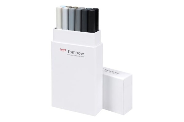 TOMBOW ABT Dual Brush Pen ABT-12P-3 12er Set Grautöne